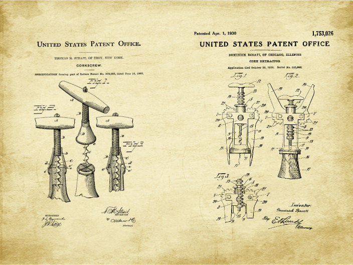 Wine Patent Art Duo